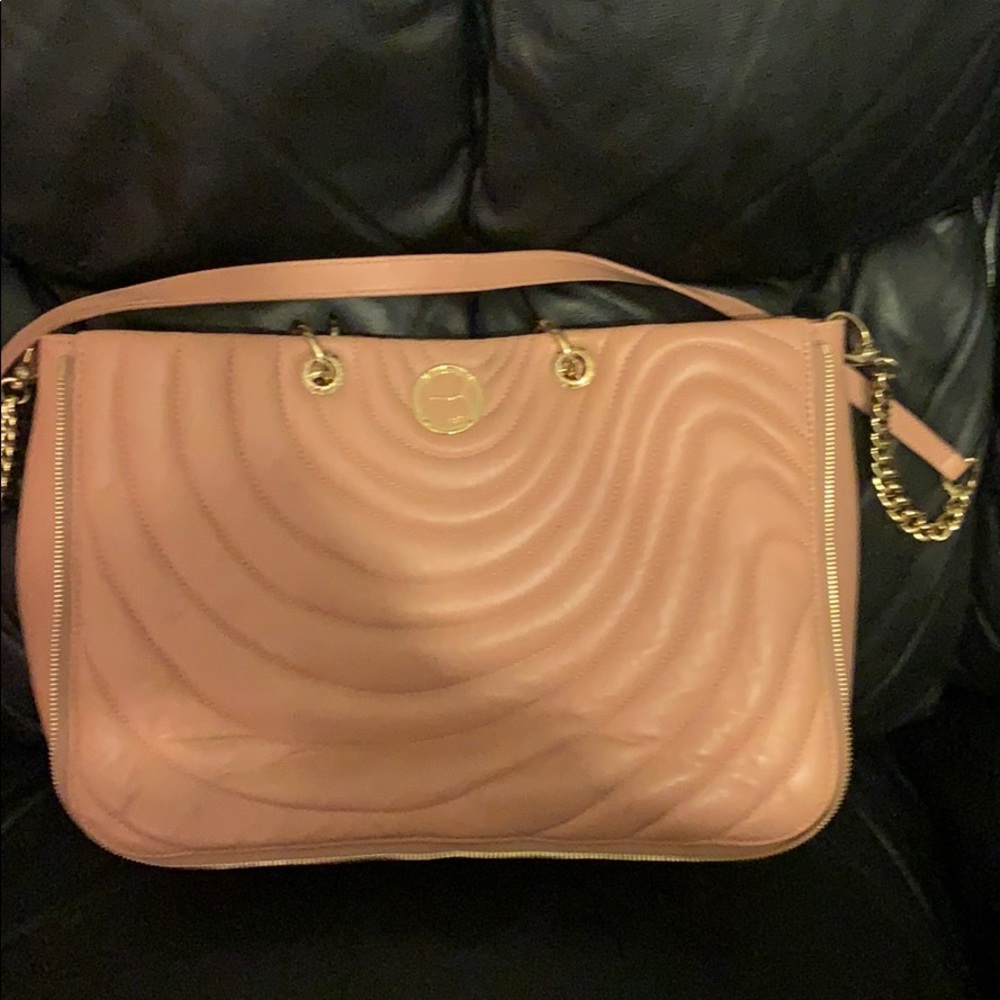 Leather pink tote or strap Henri Bender bag